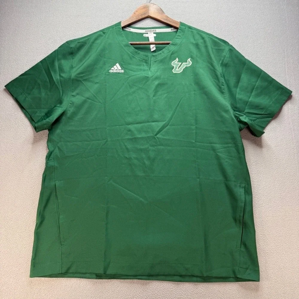Adidas USF Bulls‎ Sideline Training Top Regular Fit Medium Green V-Neck Pullover